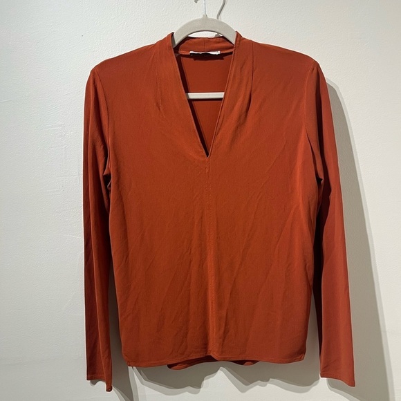 MM Lafleur The Wilder Top-Knit Crepe in Burnt Orange Size Small - Picture 3 of 9